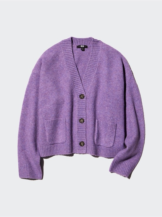 Uniqlo Sweaters - Uniqlo Soufflé Yarn Short Cardigan in purple unisex size XXL
